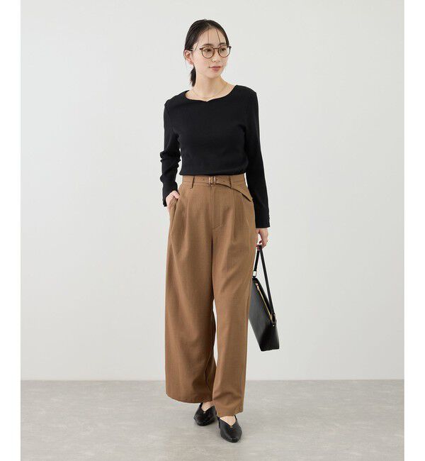 Rope&rsquo;Picnic「ハートネックリブジャケットインナー」|Tシャツ・カットソー|