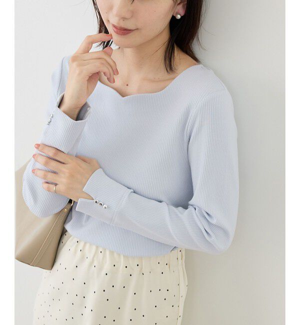 Rope&rsquo;Picnic「ハートネックリブジャケットインナー」|Tシャツ・カットソー|