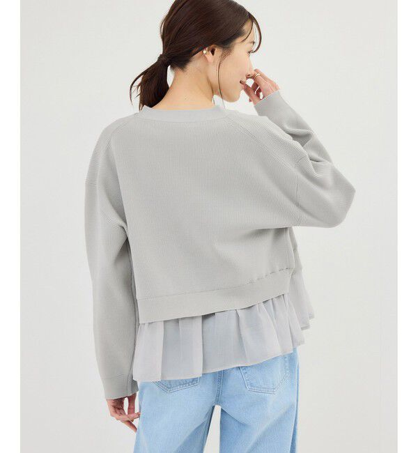 Rope&rsquo;Picnic「異素材ドッキングニットカーディガン/イージーケア」|カーディガン|