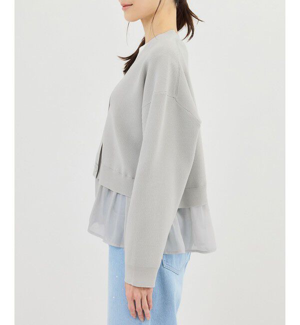 Rope&rsquo;Picnic「異素材ドッキングニットカーディガン/イージーケア」|カーディガン|