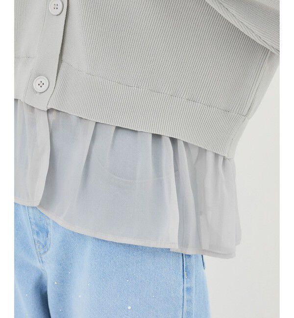 Rope&rsquo;Picnic「異素材ドッキングニットカーディガン/イージーケア」|カーディガン|