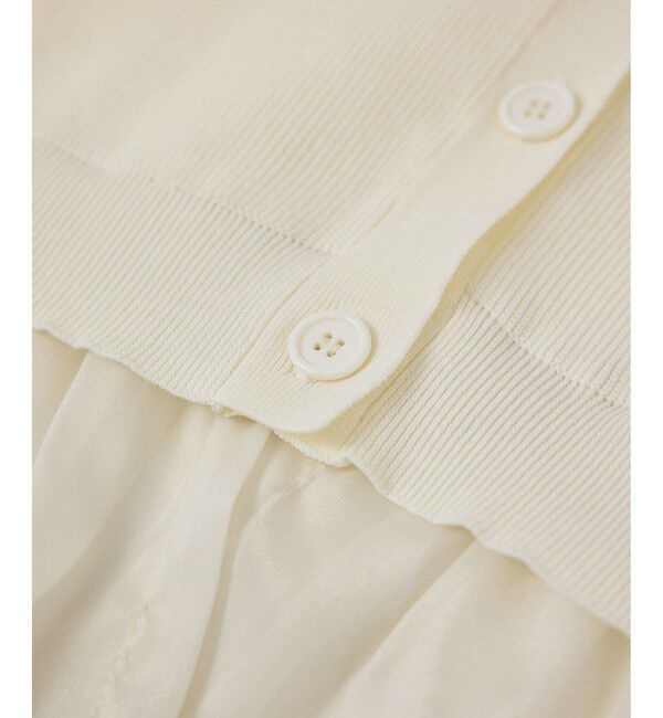 Rope&rsquo;Picnic「異素材ドッキングニットカーディガン/イージーケア」|カーディガン|