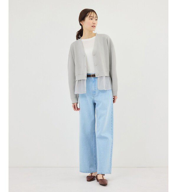 Rope&rsquo;Picnic「異素材ドッキングニットカーディガン/イージーケア」|カーディガン|