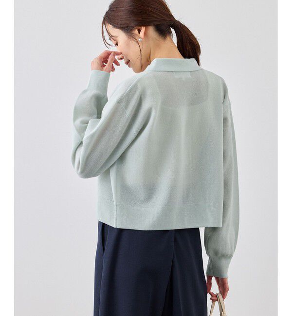 Rope&rsquo;Picnic「スポンジシアーポロカーディガン/イージーケア」|カーディガン|