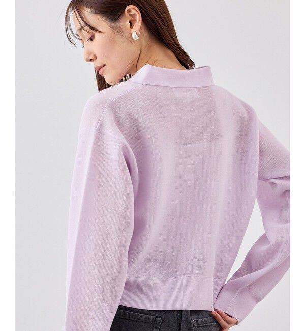 Rope&rsquo;Picnic「スポンジシアーポロカーディガン/イージーケア」|カーディガン|