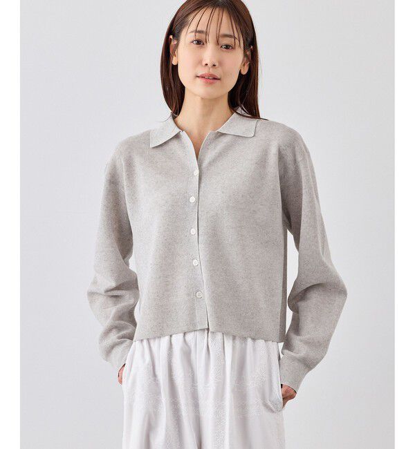 Rope&rsquo;Picnic「スポンジシアーポロカーディガン/イージーケア」|カーディガン|