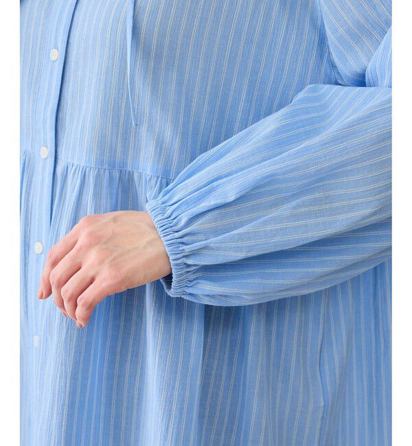 Rope&rsquo;Picnic「お着軽シャツシリーズ フリルカラーシアーペプラムブラウス/接触冷感・通気性」|シャツ・ブラウス|