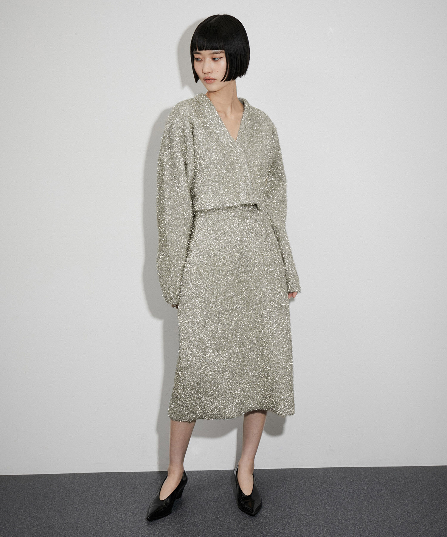 ADAM ET ROPE'「【venit for ADAM ET ROPE'】Metallic Shaggy Skirt」|スカート|