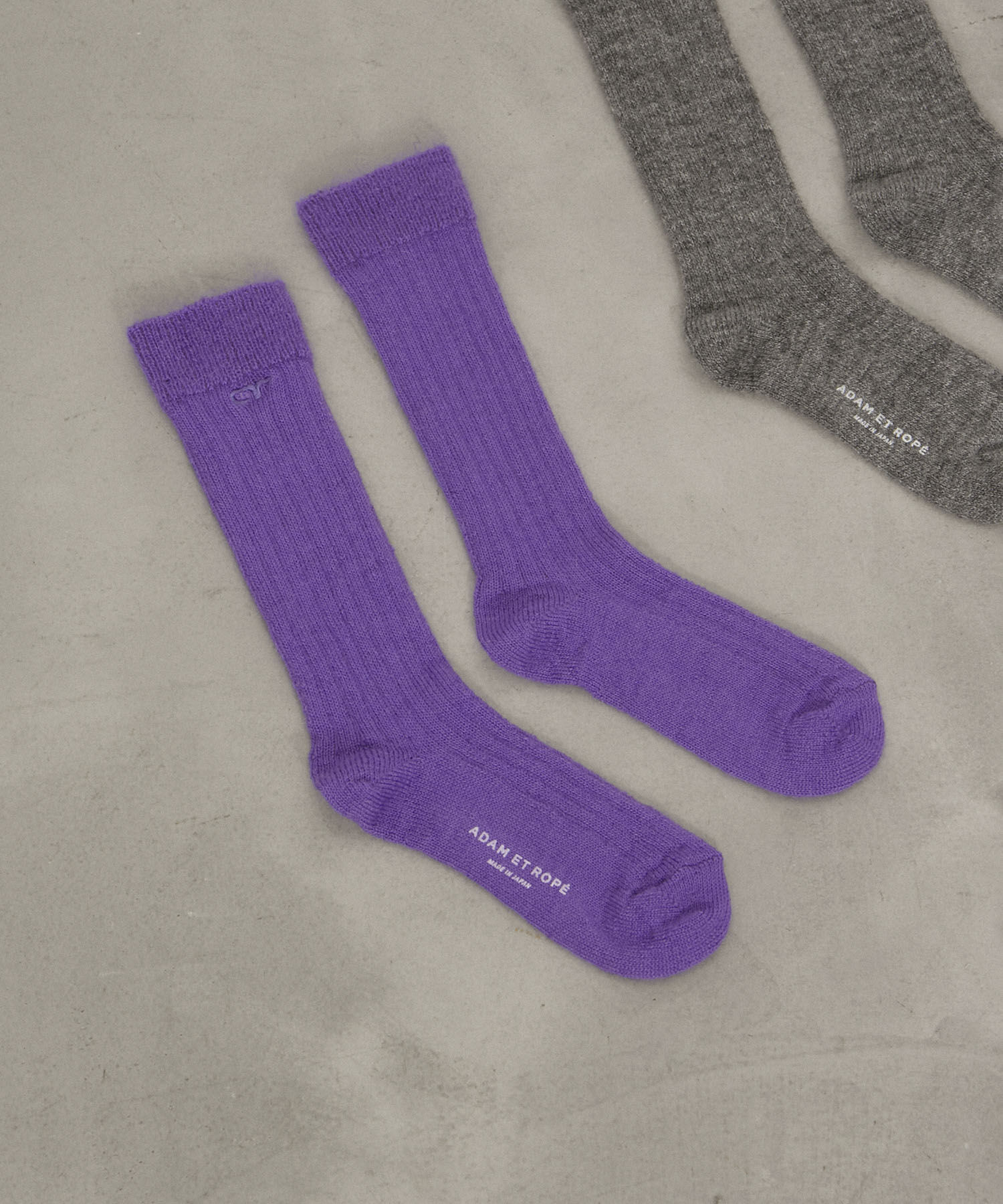 ADAM ET ROPE'「ARロゴヘアリーリブソックス」|ソックス|パープル(50)