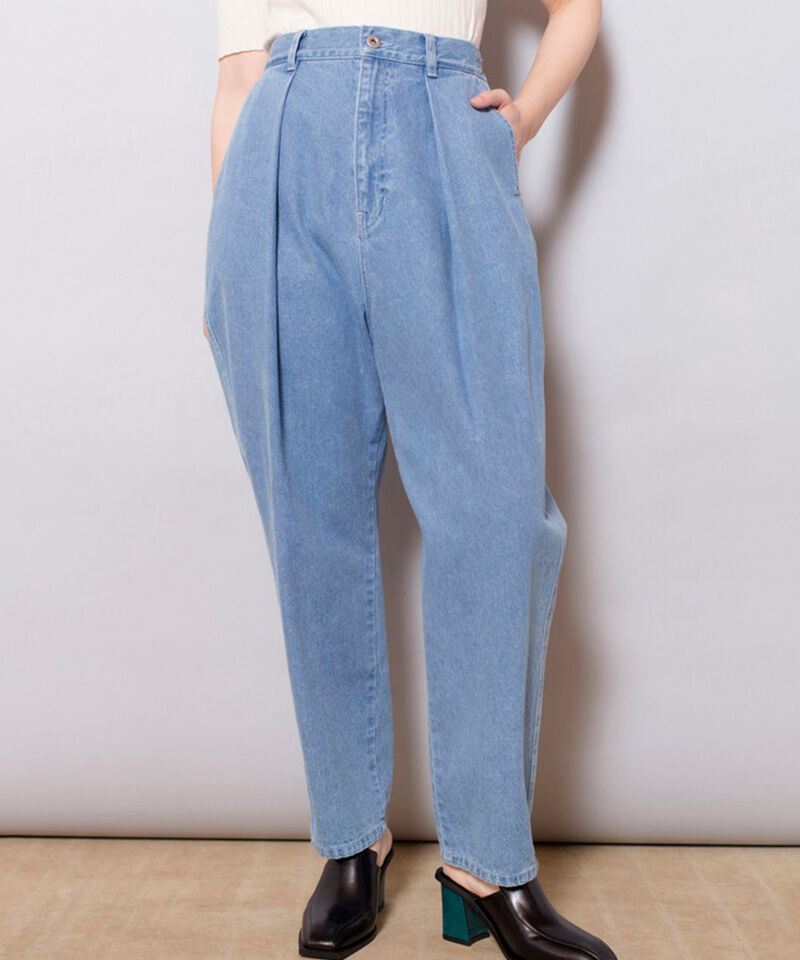  「デニムルーズテーパードパンツ」|デニム|L .BLUE