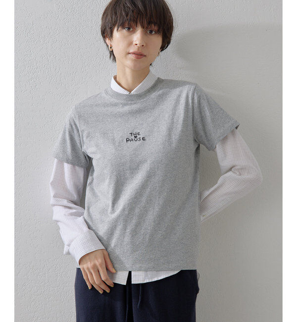 THE PAUSE「【THE PAUSE】THE PAUSE刺繍Tシャツ」|Tシャツ・カットソー|