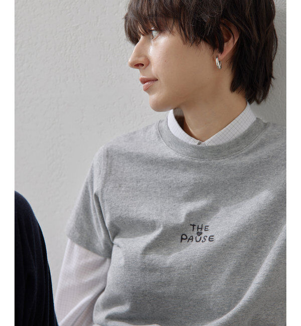 THE PAUSE「【THE PAUSE】THE PAUSE刺繍Tシャツ」|Tシャツ・カットソー|