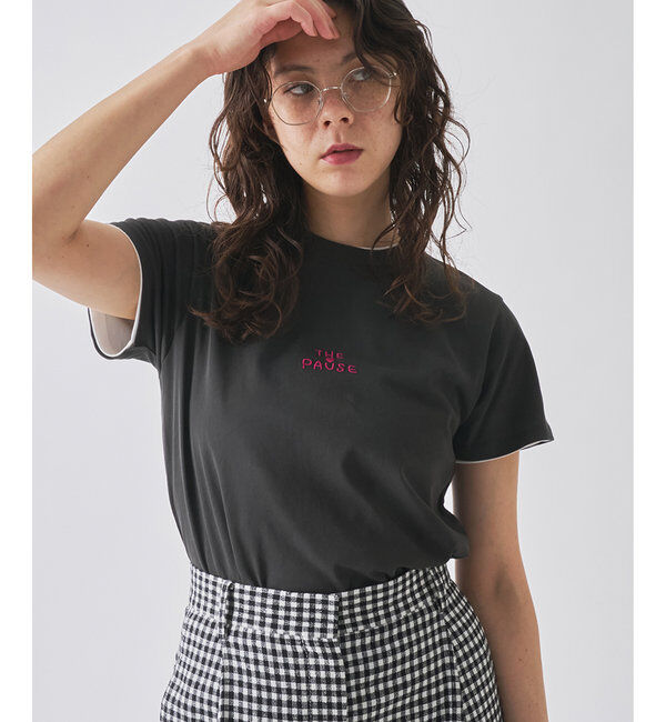 THE PAUSE「【THE PAUSE】THE PAUSE刺繍Tシャツ」|Tシャツ・カットソー|