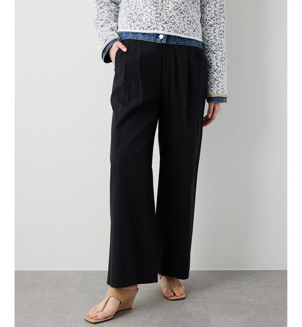 THE PAUSE「【THE PAUSE】コットンリネンタックパンツ」|チノ|