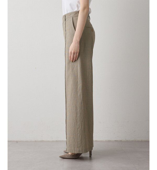 Drawing Numbers「【Drawing Numbers】オーガニックコットンチェックワイドパンツ」|チノ|