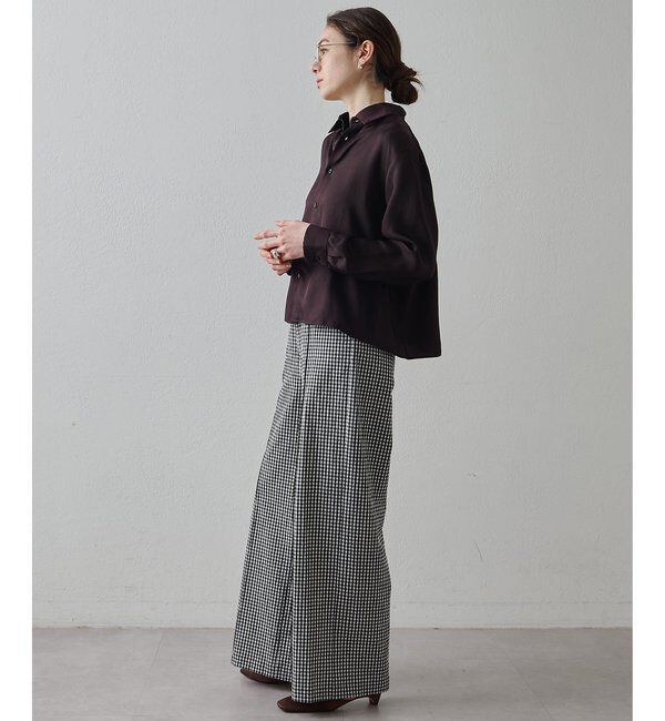 Drawing Numbers「【Drawing Numbers】オーガニックコットンチェックワイドパンツ」|チノ|