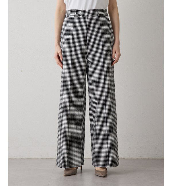 Drawing Numbers「【Drawing Numbers】オーガニックコットンチェックワイドパンツ」|チノ|