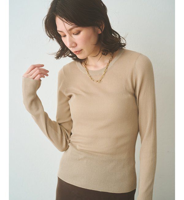  「シアーリブニットプルオーバー」|ニット・セーター|