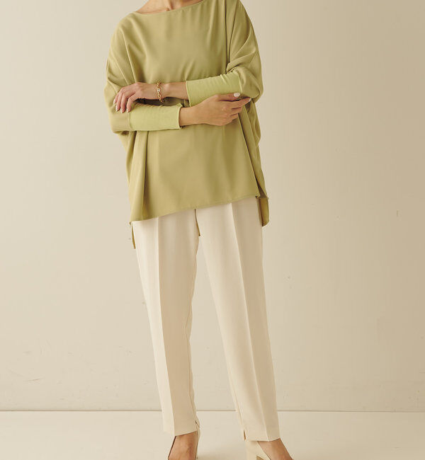  「《高機能/オールシーズン着られる》ジャージ袖リブブラウス」|シャツ・ブラウス|