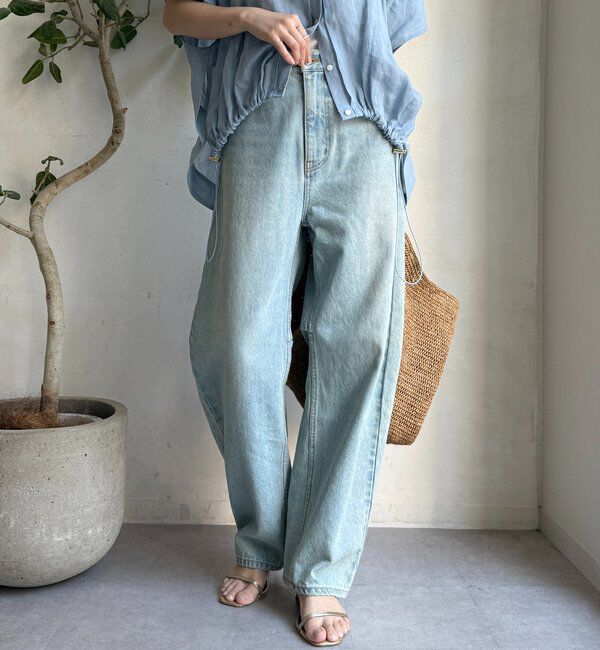  「【ベストセラーアイテム】カーブデニム」|デニム|サックスブルー