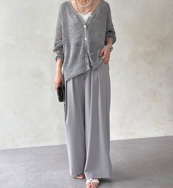  「【累計販売数3万枚突破/21色4サイズ展開！】タックワイドパンツ」|チノ|