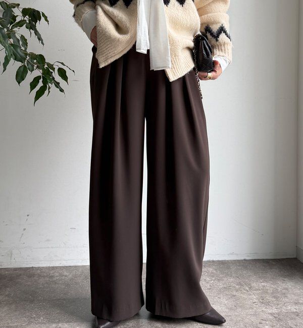  「【累計販売数3万枚突破/21色4サイズ展開！】タックワイドパンツ」|チノ|