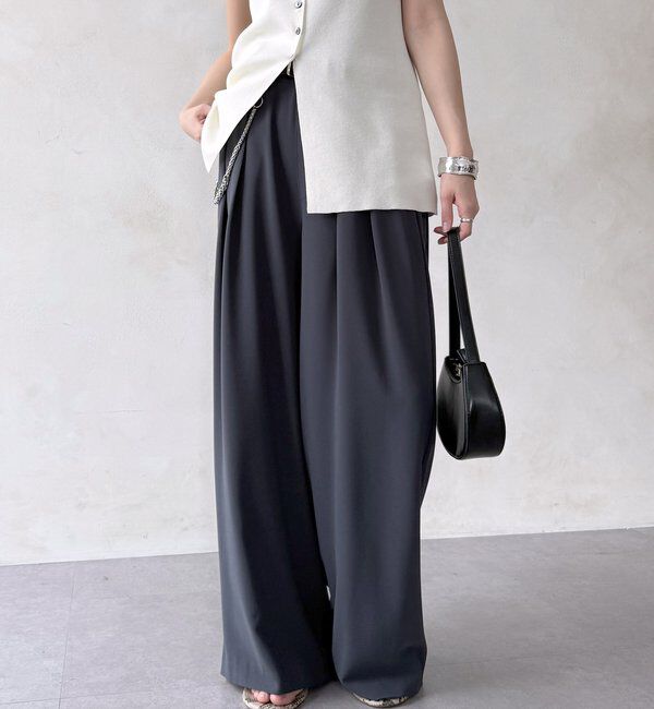  「【累計販売数3万枚突破/21色4サイズ展開！】タックワイドパンツ」|チノ|