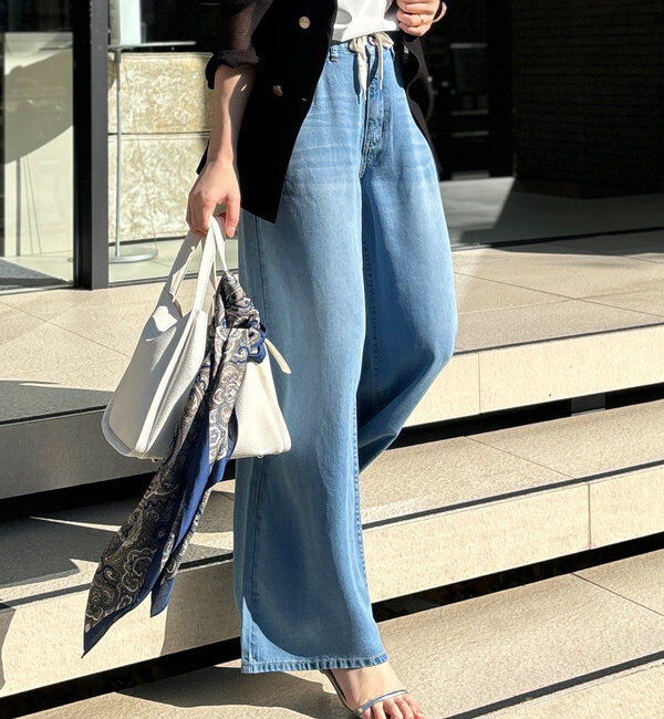  「リヨセルドロストワイドデニム」|デニム|スカイブルー