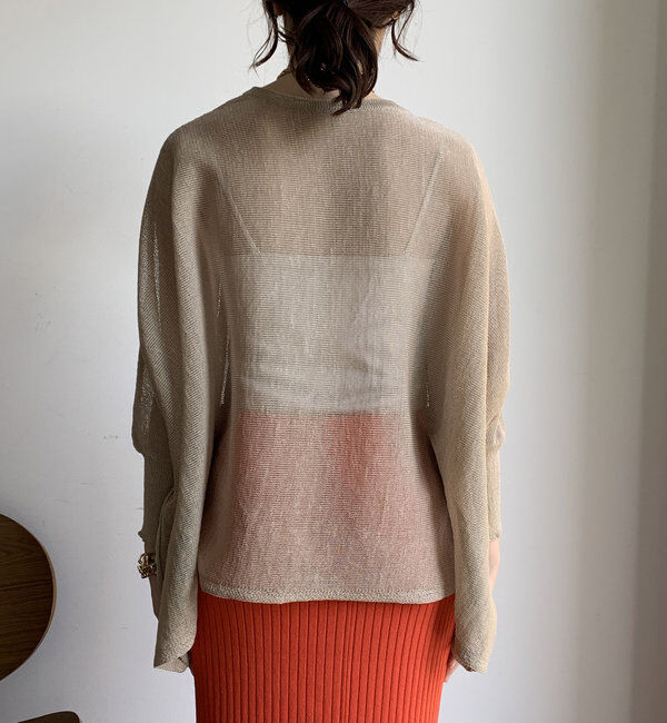  「ストローヤーンポンチョニット」|ニット・セーター|