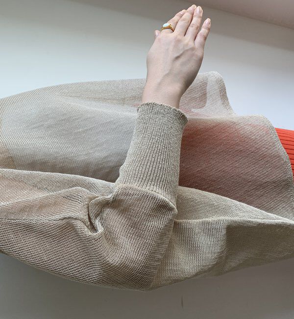  「ストローヤーンポンチョニット」|ニット・セーター|