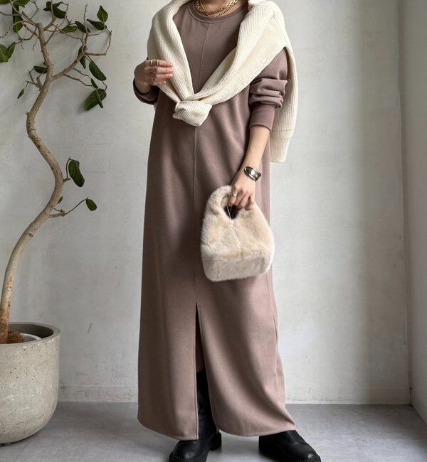  「ブークレーダンボールロングスリーブワンピース」|ワンピース|