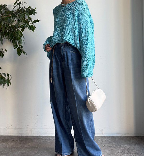  「ダメージワイドデニム」|デニム|