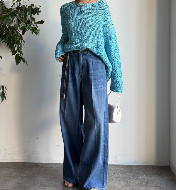  「ダメージワイドデニム」|デニム|