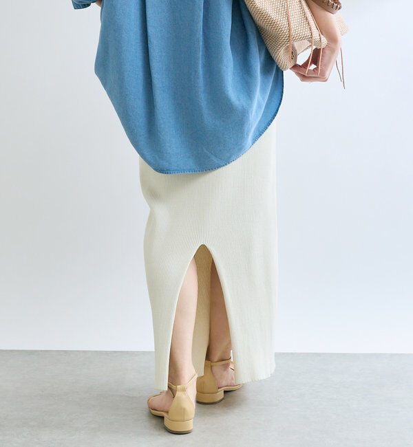  「【マイナス3kg/レビュー高評価☆】リブタイトスカート」|スカート|