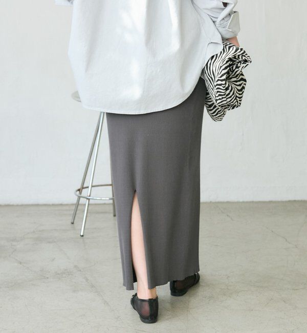  「【マイナス3kg/レビュー高評価☆】リブタイトスカート」|スカート|