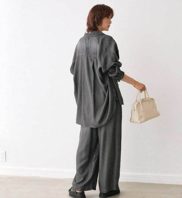  「【セットアップ可/真夏も快適！】ドレーピーデニムシャツ」|シャツ・ブラウス|