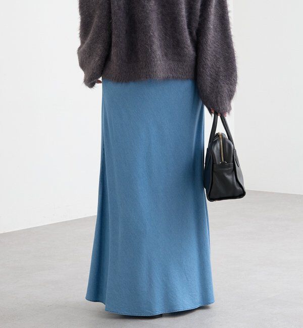  「【セットアップ可】ドレーピーデニムバイアススカート」|スカート|