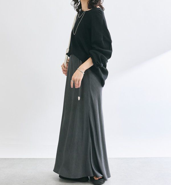  「【セットアップ可】ドレーピーデニムバイアススカート」|スカート|