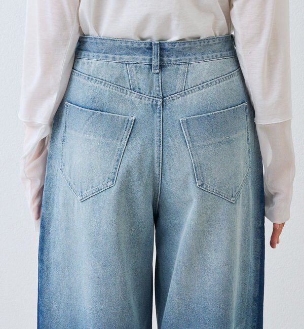  「【エッジを効かせたデザイン】ラインバギーデニム」|デニム|