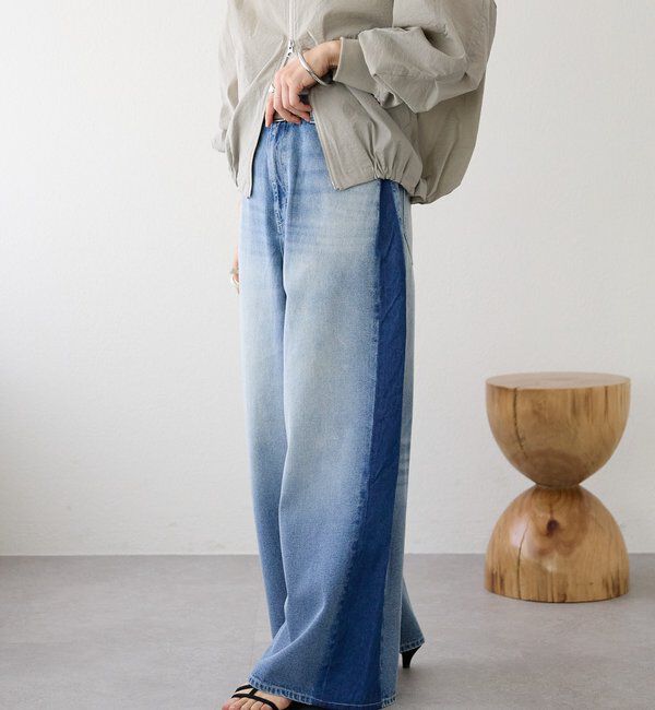  「【エッジを効かせたデザイン】ラインバギーデニム」|デニム|