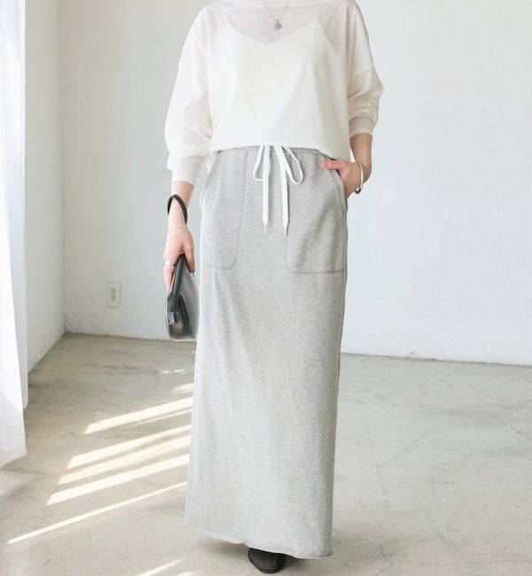  「予約【イージーな着心地】スエットロングスカート」|スカート|