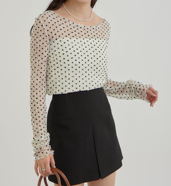  「ドットレースプルオーバー」|Tシャツ・カットソー|