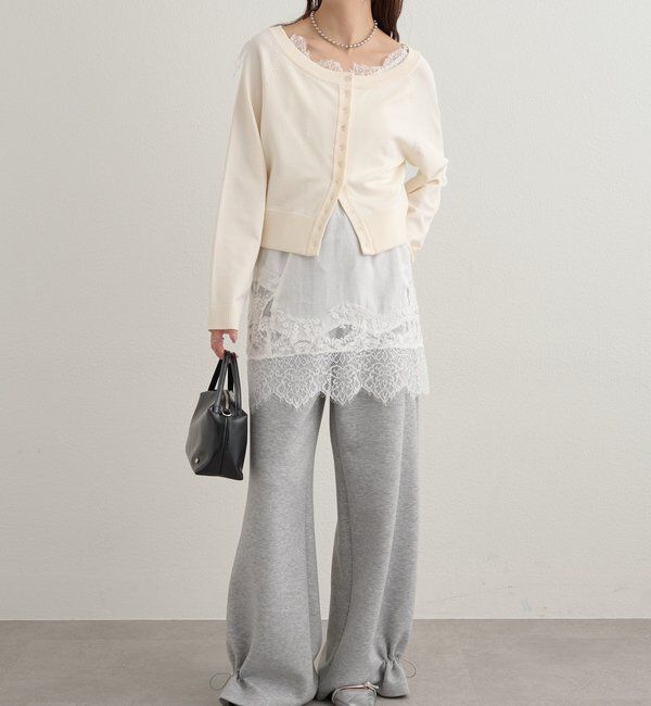  「ワイドネッククリアボタンカーディガン」|カーディガン|