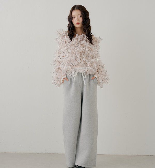  「【SALON by Chico/セットアップ対応】ダブルタックスウェットストレー」|チノ|