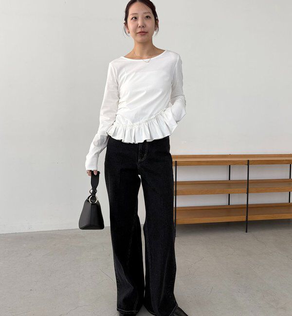  「【前後2WAY】アシメフリルロンT」|Tシャツ・カットソー|