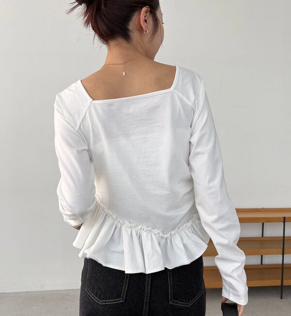  「【前後2WAY】アシメフリルロンT」|Tシャツ・カットソー|