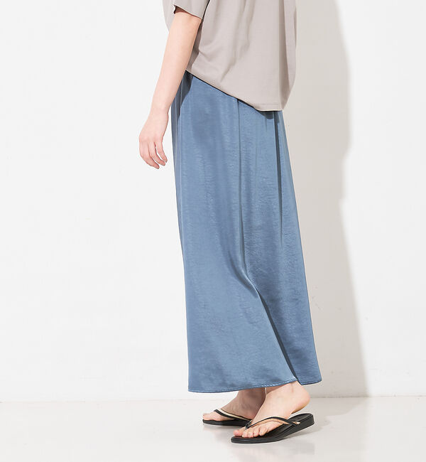 collex「【WEB限定】サテンロングフレアスカート」|スカート|