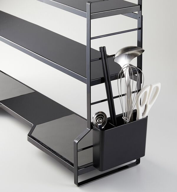 collex「【tower】 コンロ奥ラック3段 コンロ奥収納 調味料ラック」|食器・キッチングッズ|