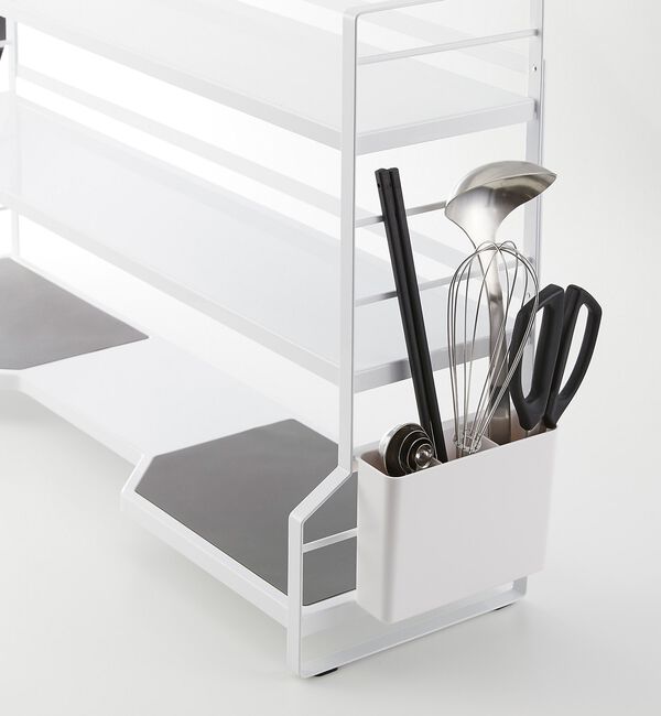 collex「【tower】 コンロ奥ラック3段 コンロ奥収納 調味料ラック」|食器・キッチングッズ|