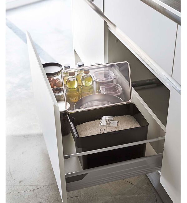 collex「【tower】密閉 シンク下米びつ 5kg 計量カップ付 スリム 米保存容器」|食器・キッチングッズ|